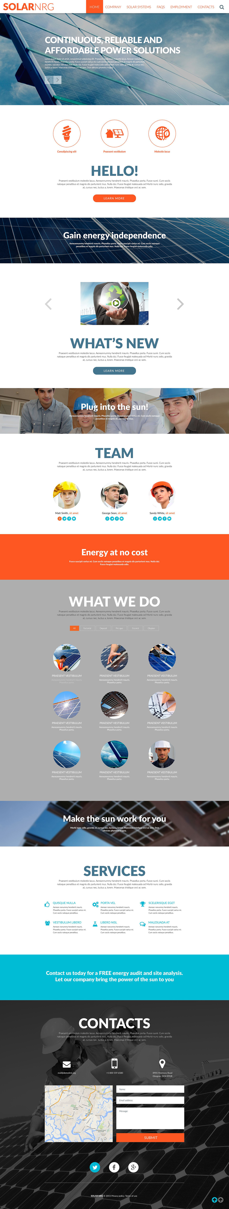 Solar Energy Conversion Website Template New Screenshots BIG