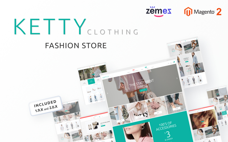 Template Magento Responsive #53638 "Negozio di Abbigliamento Ketty"
