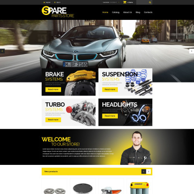 Template VirtueMart Responsive #53698 "Car Spares" #53698