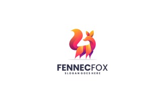 Gradient Modern Fox Logo Design 841