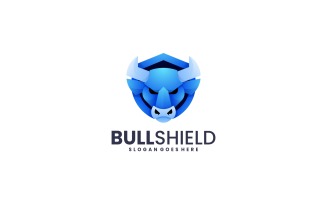 Gradient Modern Head Bull Logo Design