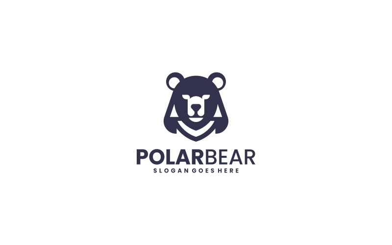Monochrome Polar Bear Logo Design Logo Template