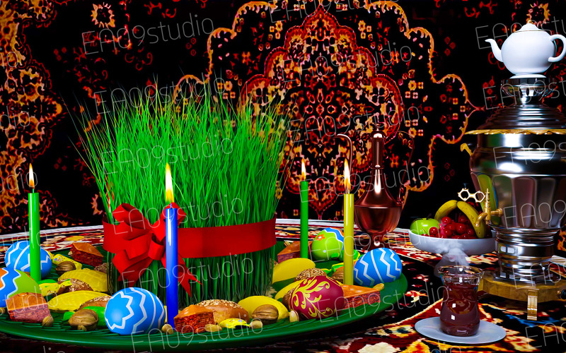 Novruz Semeni Pack realistic scene Model