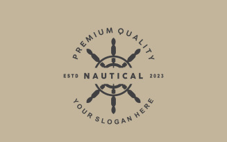 Ship Rudder Logo Maritime Vector Simple V4