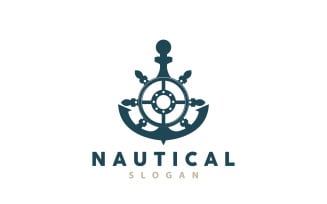 Ship Rudder Logo Maritime Vector Simple V5