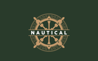 Ship Rudder Logo Maritime Vector Simple V8