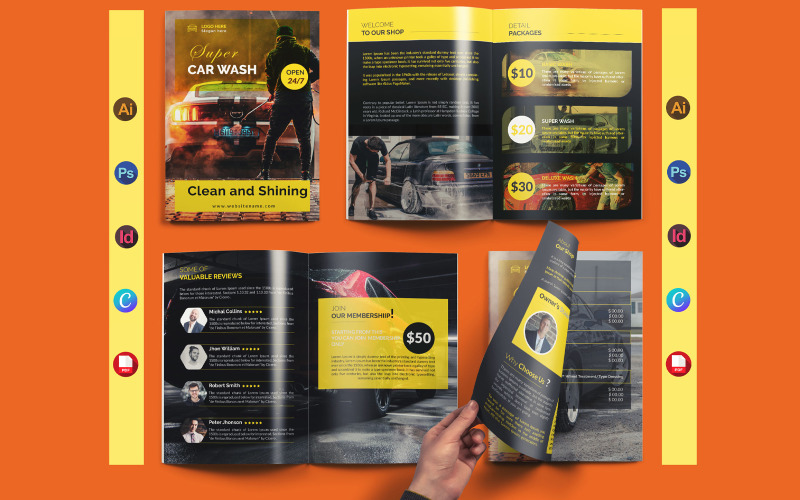 Super Car Wash Brochure | Clean and Shining Template Corporate Identity