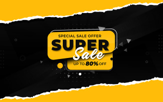 Super Realistic Sale Yellow and Dark Premium Ripped Paper Background