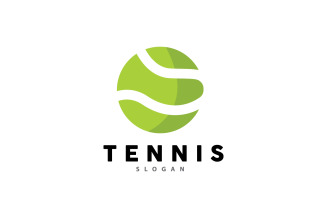 Tennis Logo Design Vector Simple Silhouette V1