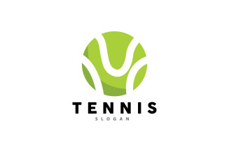 Tennis Logo Design Vector Simple Silhouette V2