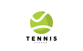 Tennis Logo Design Vector Simple Silhouette V3