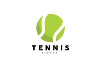 Tennis Logo Design Vector Simple Silhouette V4
