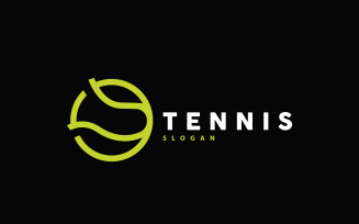 Tennis Logo Design Vector Simple Silhouette V5