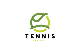 Tennis Logo Design Vector Simple Silhouette V8