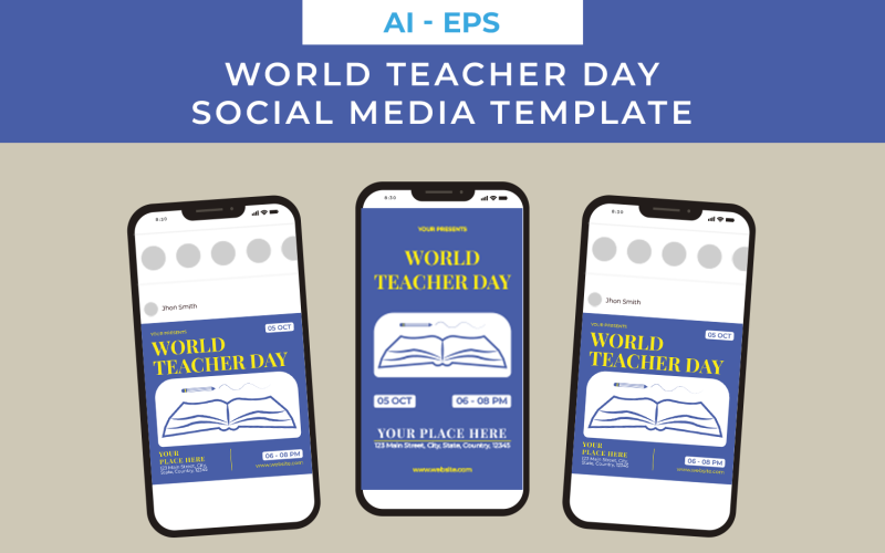 World Teacher Day Social Media Template