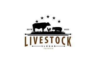 Cattle Farm Livestock Logo V1