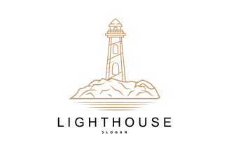 Lighthouse Logo Beacon Vector Modern V4