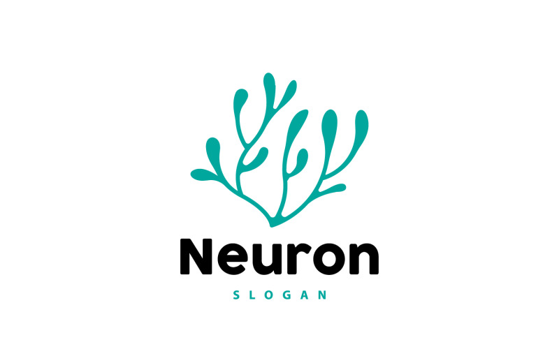 Neuron Logo Nerve Seaweed Vector Abstract V5 Logo Template