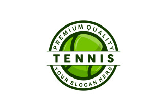 Tennis Logo Design Vector Simple Silhouette V13