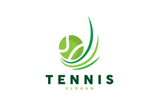Tennis Logo Design Vector Simple Silhouette V17