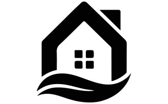 A solid black house silhouette