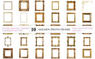 Luxury Gold Ornate Frame | Elegant Golden Photo Frame PNG Bundle | Classic Royal Golden Frame PNG