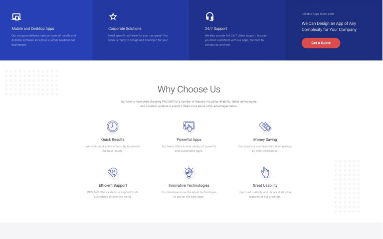 PRO.Soft - Software Development Company Multipage HTML5 Website Template