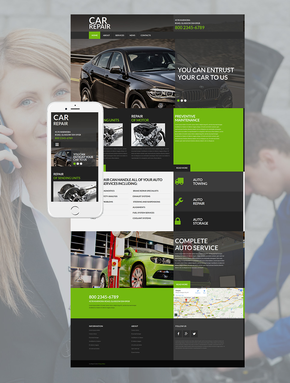 Car Repair Responsive Moto CMS 3 Template New Screenshots BIG