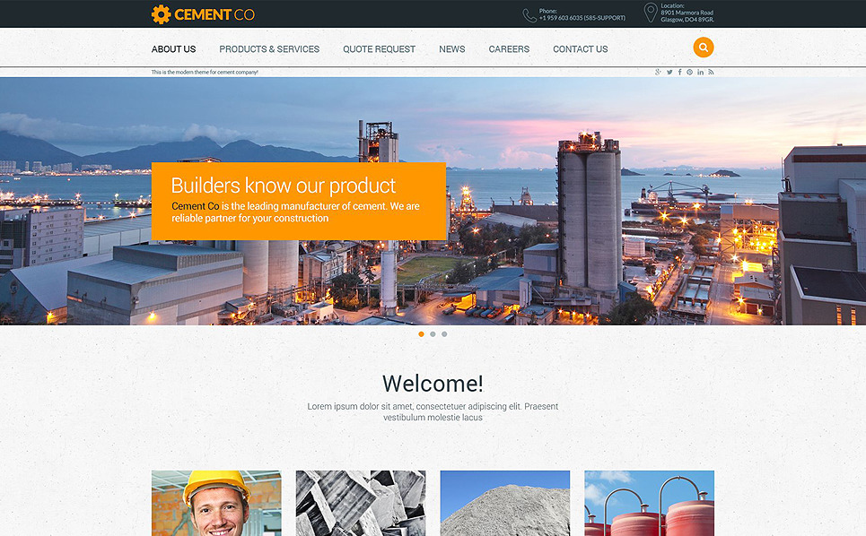 Cement Company Website Template