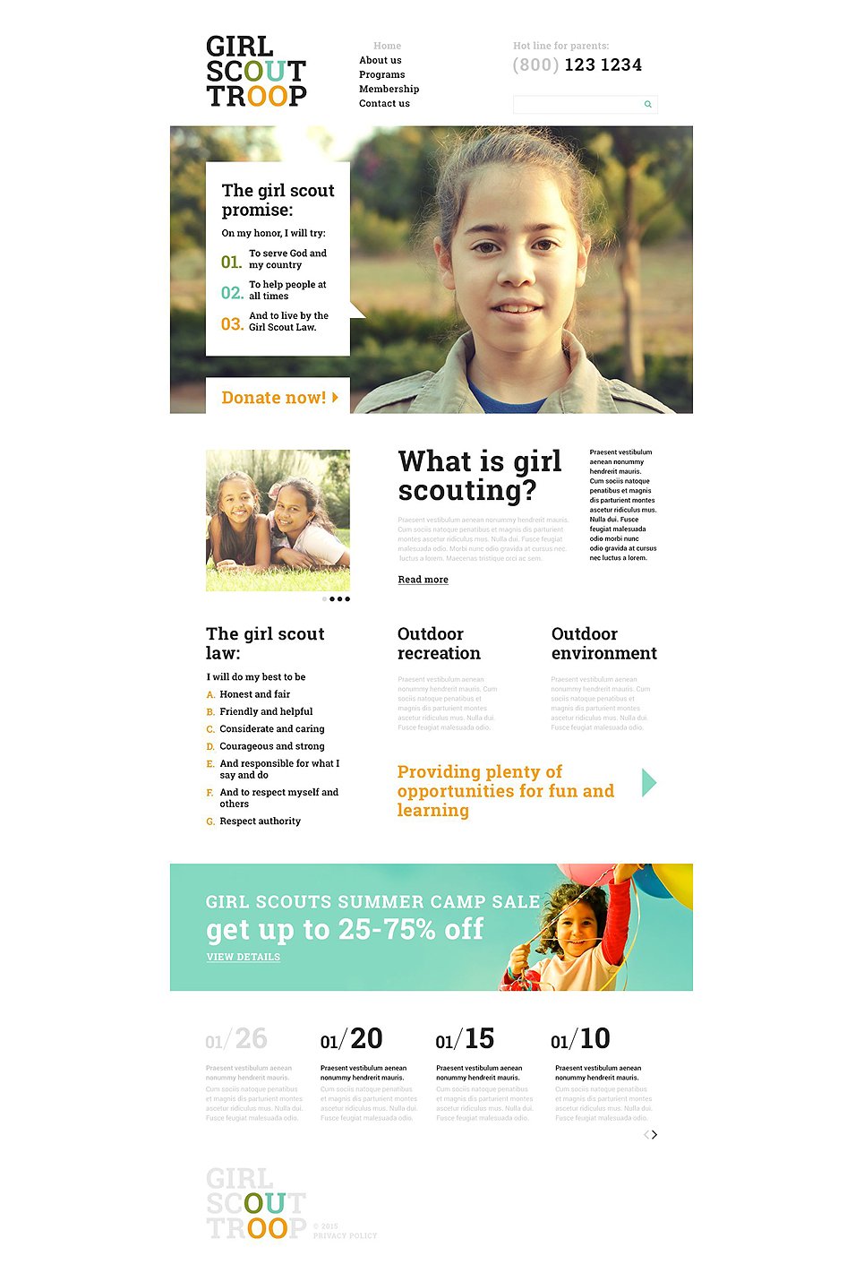 Children Scout Troop Website Template New Screenshots BIG