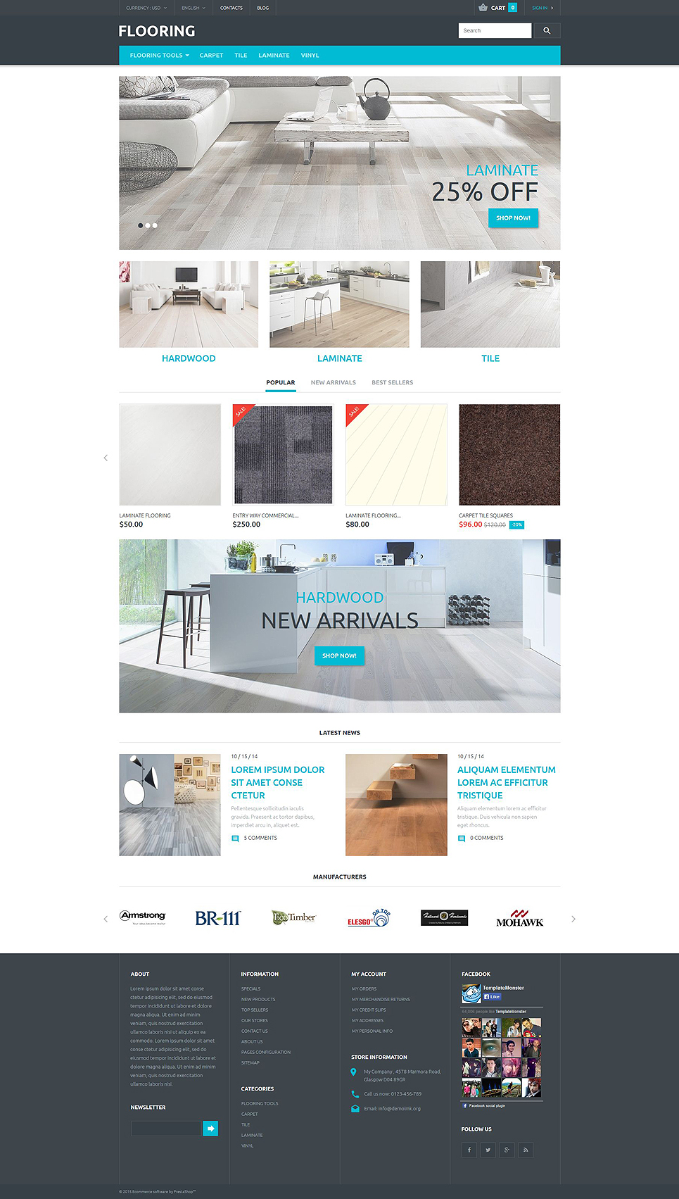 Flooring Store PrestaShop Theme New Screenshots BIG