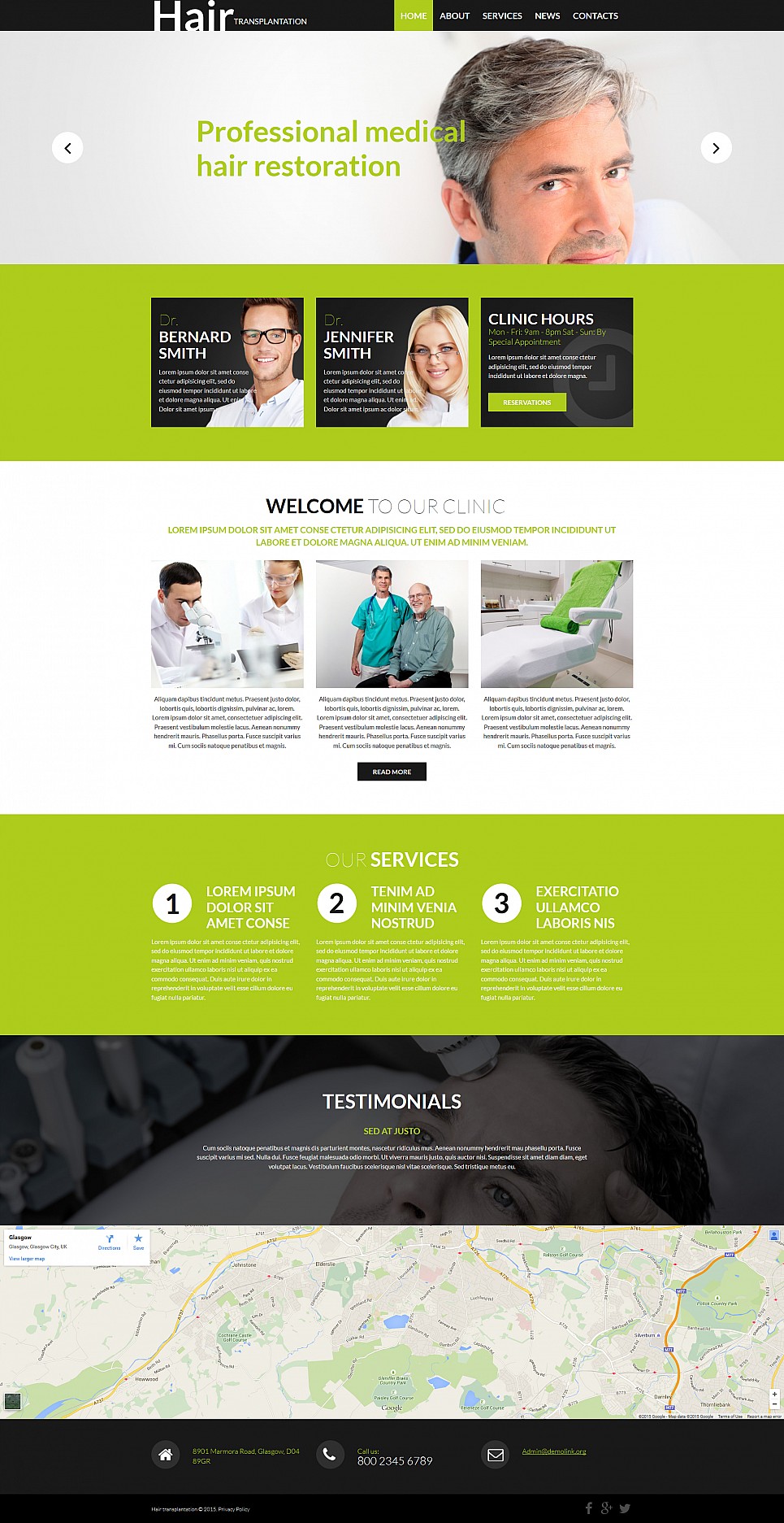 Hair Clinic Responsive Moto CMS 3 Template New Screenshots BIG