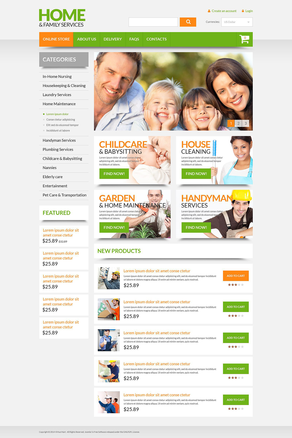 Home  Family Services VirtueMart Template New Screenshots BIG