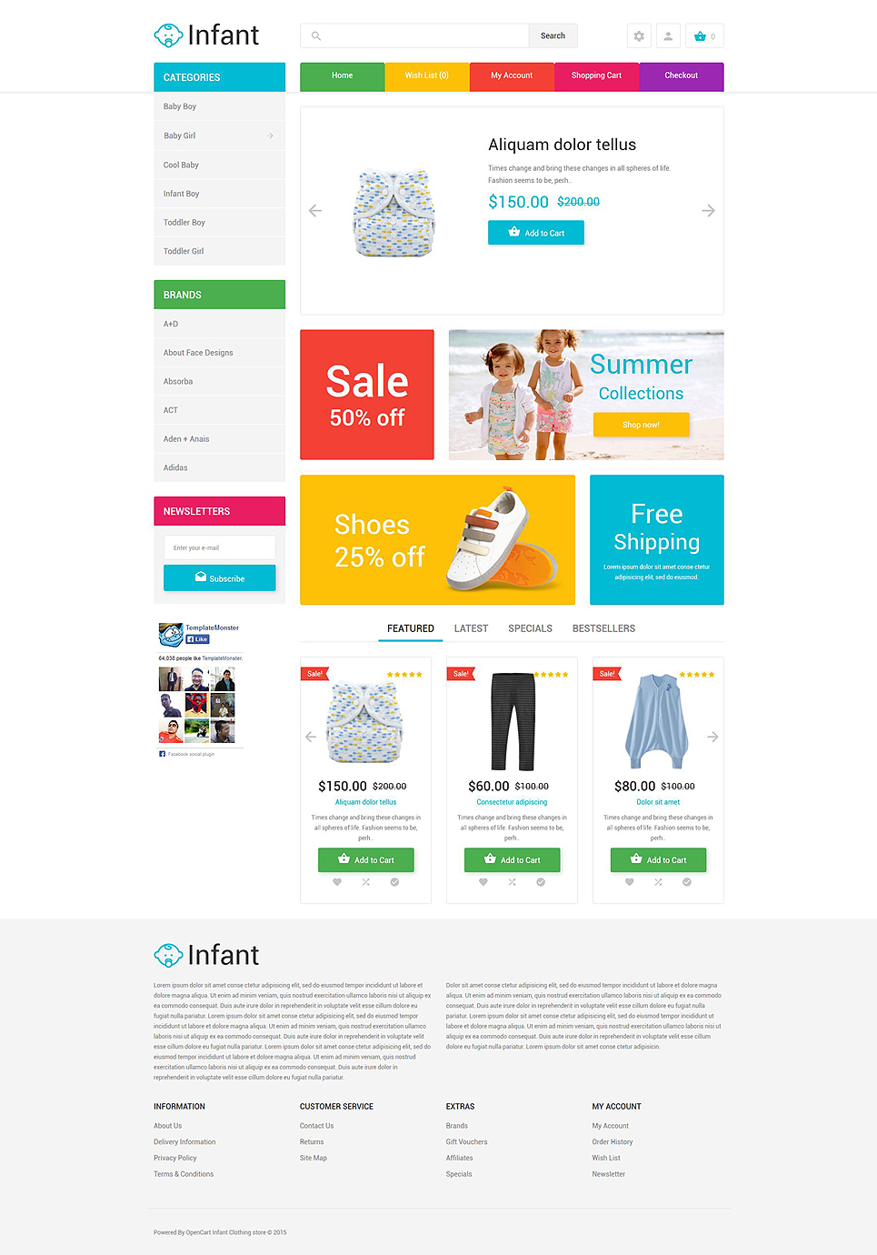 Infant Clothing Store OpenCart Template New Screenshots BIG