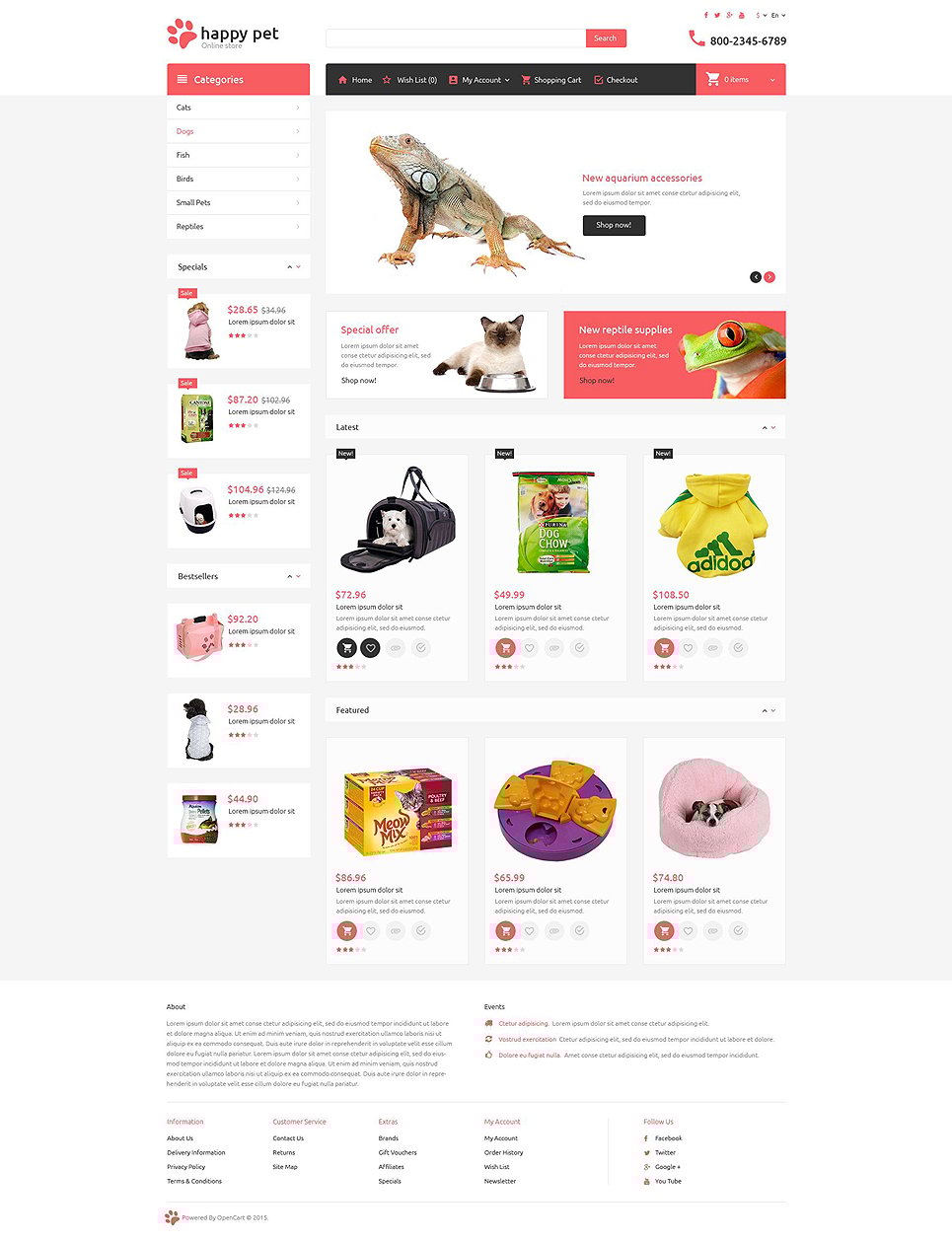Pets OpenCart Template New Screenshots BIG
