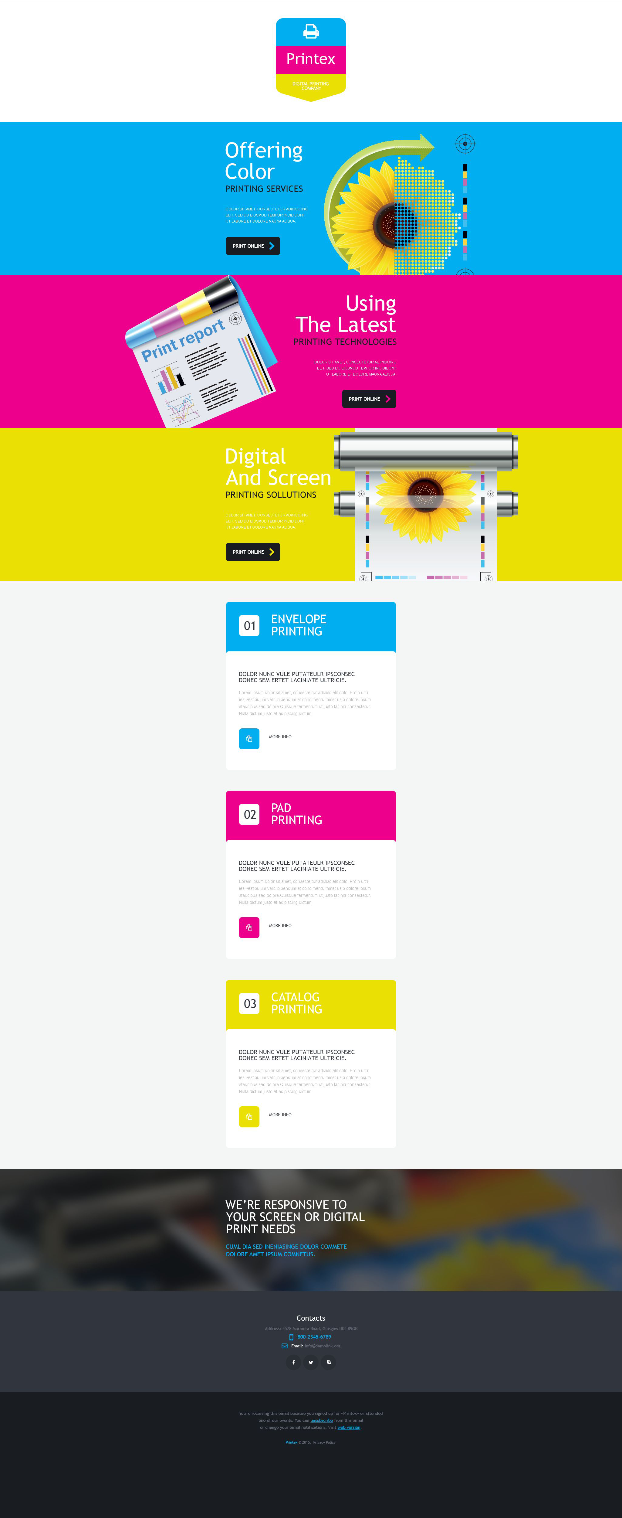 "Print Shop Responsive Newsletter Template" Responsive Nieuwsbrief Template №53745