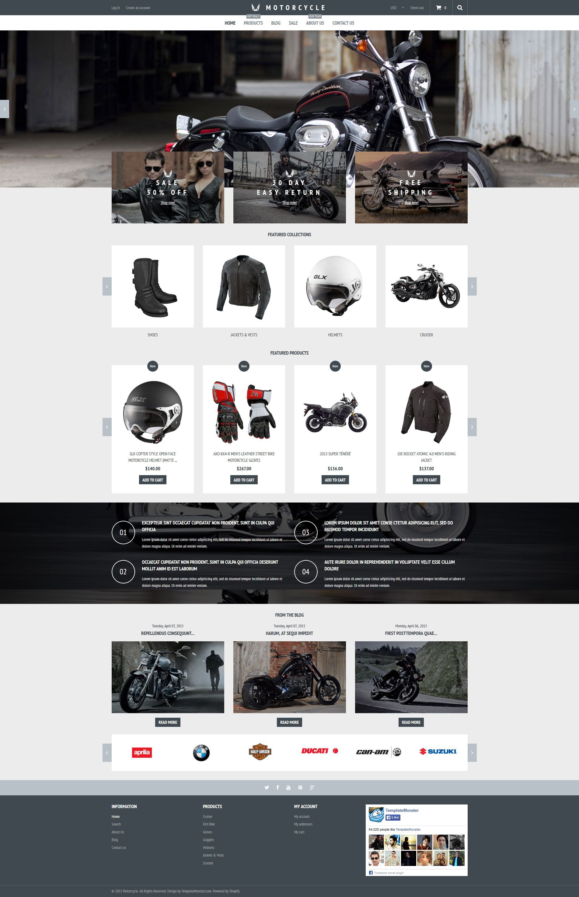 Responsivt Motorcycle Store Shopify-tema #53768 - skärmbild