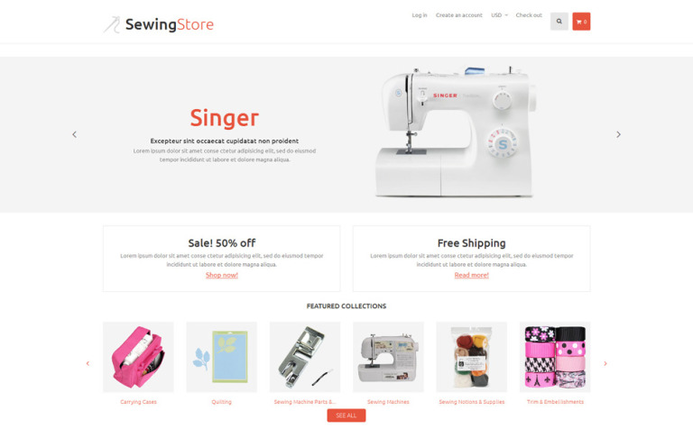 Sewing Items Responsive Shopify Theme Big Screenshot Sewing Items Shopify Theme New Screenshots BIG
