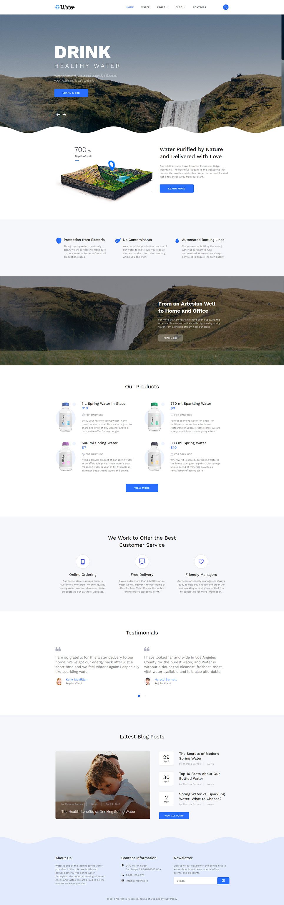 Spring Water Company Website Template New Screenshots BIG