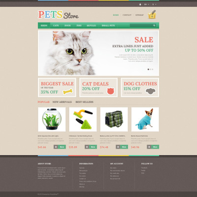 Responsive Tema De PrestaShop #53715 para Sitio de  para Tienda de Mascotas