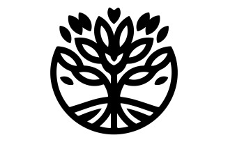 A tree silhouette vector art illustration with white background