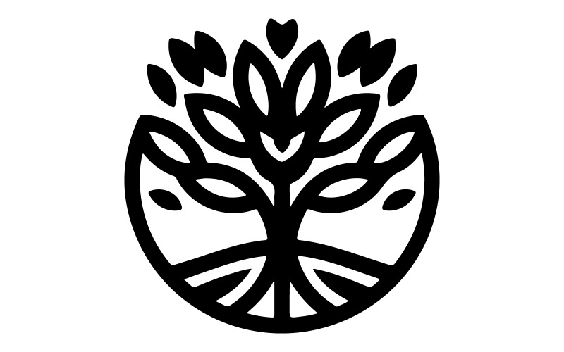 A tree silhouette vector art illustration with white background Illustration