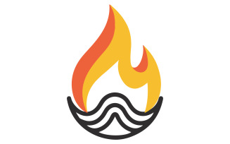 A fire icon silhouette vector art illustration