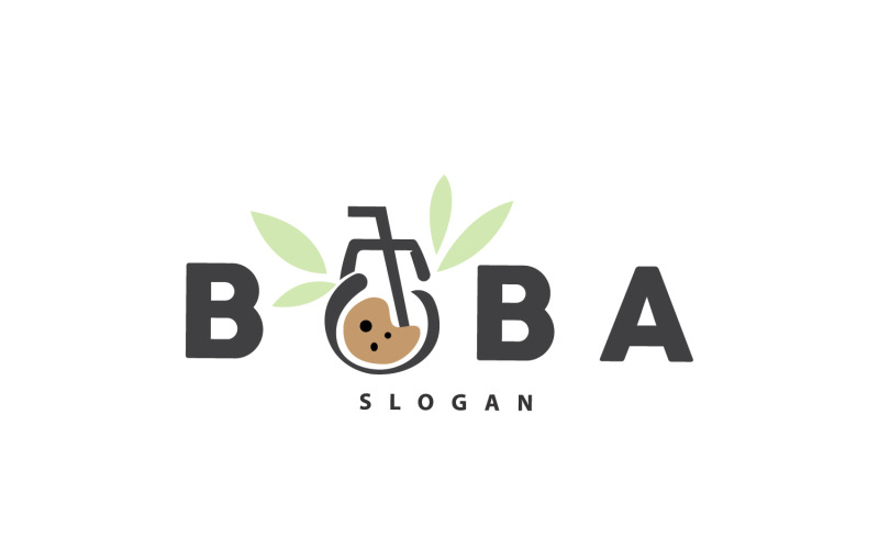Boba Drink Logo Milk Jelly Drink V6 Logo Template