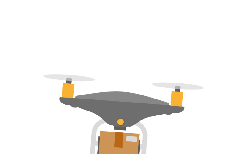 Autonomous Delivery Drone Transporting Package Illustration Vector Graphic