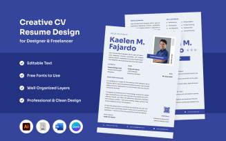 Bold Personal Resume for Creatives