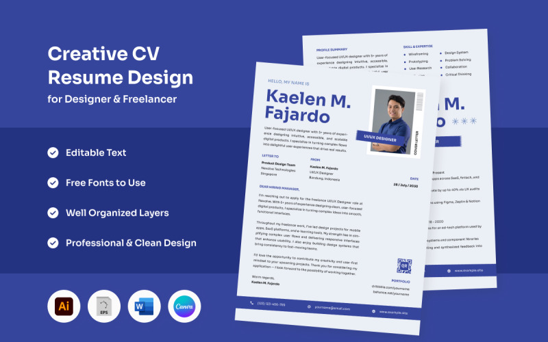 Bold Personal Resume for Creatives Resume Template