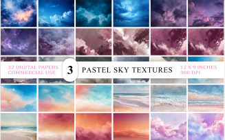 Fantasy Sky & Stormy Cloud Digital Pack | Ethereal Cloudscape & Pastel Sky Textures | Sky