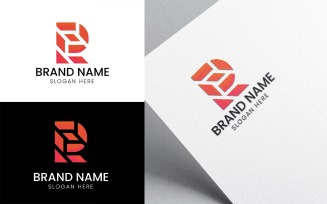 Letter R geometric business logo-958