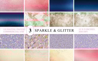 Sparkle Dreams Digital Paper Pack | Blush & Glitter Starry Night Backgrounds | Elegant Twinkle